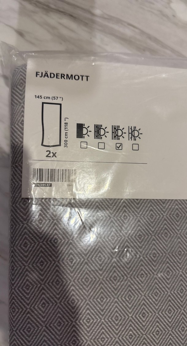 JADERMOT Gri Desenli  2 li fon perde - Görsel 2