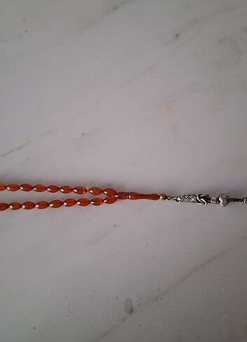 Saf baltık kehribar tesbih 1000 Ayar Gümüş Püsküllü ve kozalı - Görsel 9