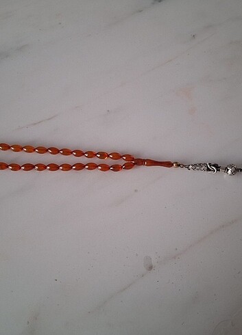 Saf baltık kehribar tesbih 1000 Ayar Gümüş Püsküllü ve kozalı - Görsel 10