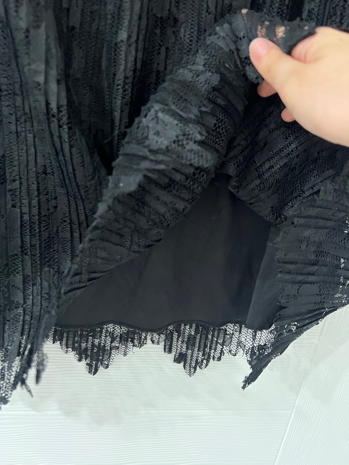 Pileli Siyah Mini Etek - Görsel 3