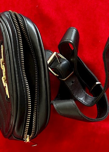 Siyah Deri Kemerli Kadın Çanta - Görsel 3