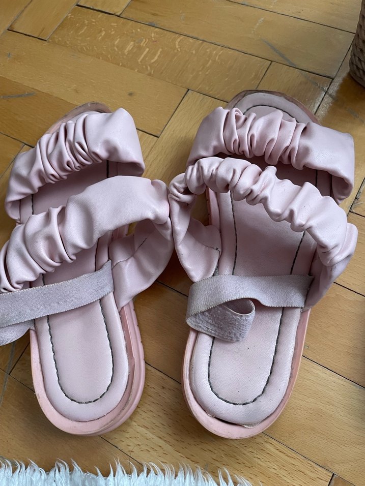 Pudra Renk Fırfırlı Dolgu Topuklu çocuk Sandalet - Görsel 3