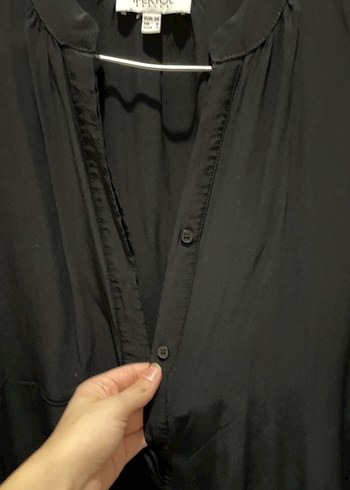 İpekyo Siyah V Yaka Kadın Gömlek - Görsel 3