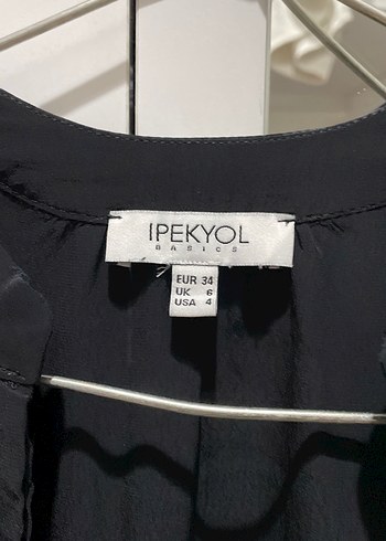 İpekyo Siyah V Yaka Kadın Gömlek - Görsel 2