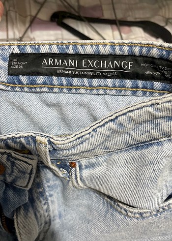 armani Kadın Gri Mavi Çift Tokalı Bol Kesim Kot Pantolon - Görsel 3