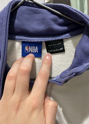 Mor Baskılı Yarım Fermuarlı Sweatshirt - Görsel 2