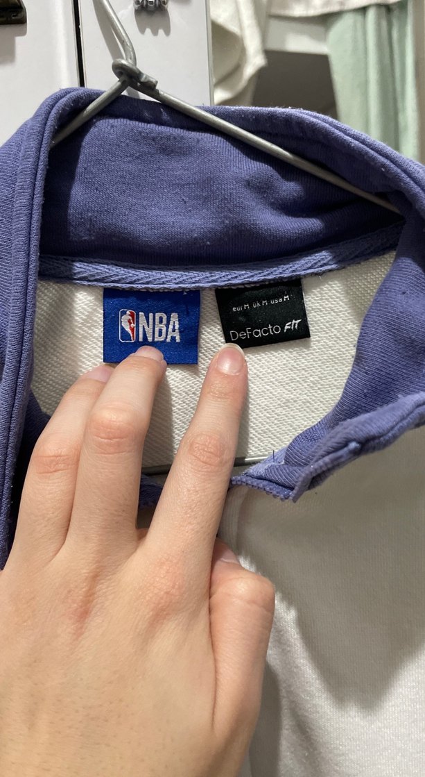 Mor Baskılı Yarım Fermuarlı Sweatshirt - Görsel 2