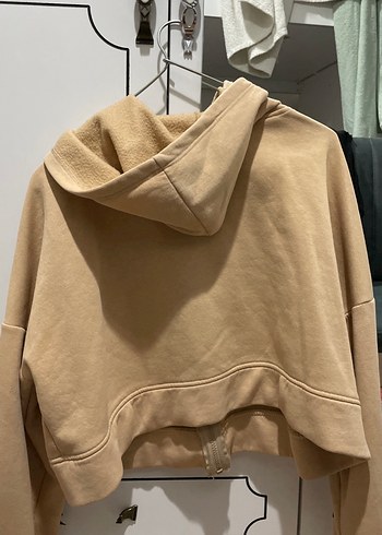 Bej Fermuarlı Kadın Sweatshirt - Görsel 3