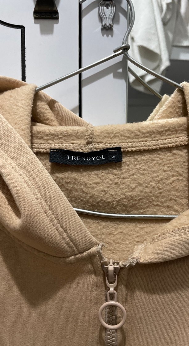 Bej Fermuarlı Kadın Sweatshirt - Görsel 2