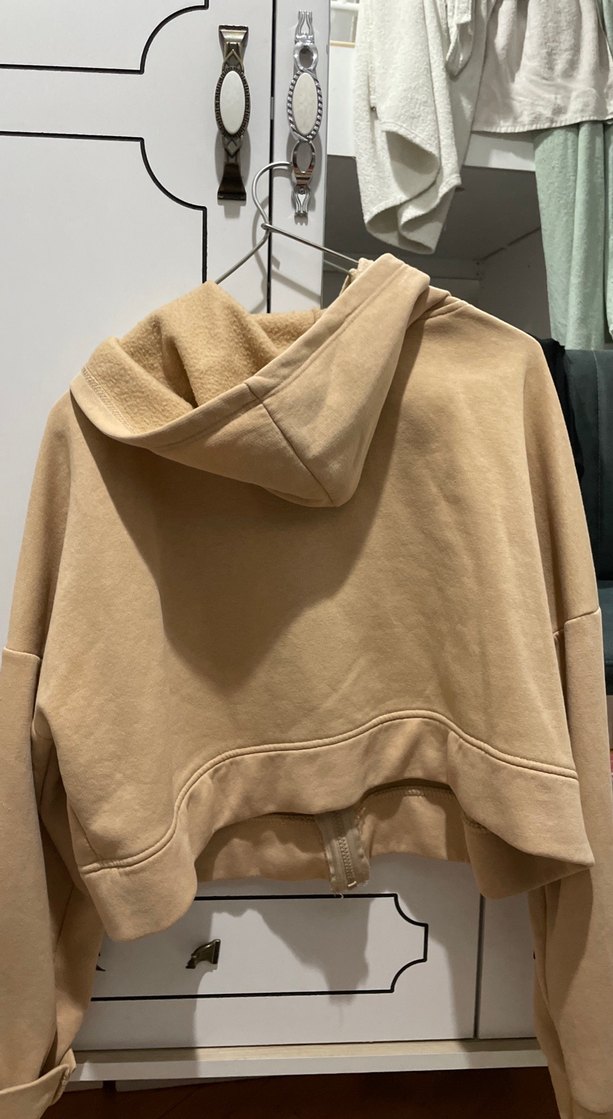 Bej Fermuarlı Kadın Sweatshirt - Görsel 3