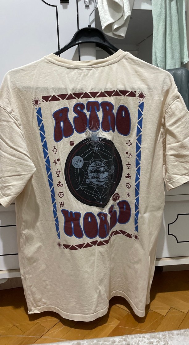 Erkek Bej Kısa Kollu Baskılı Tişört - Görsel 3