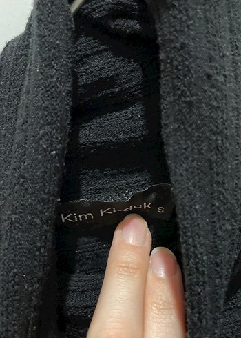 Siyah Kadın Yüksek Yakalı Örme Triko - Görsel 2