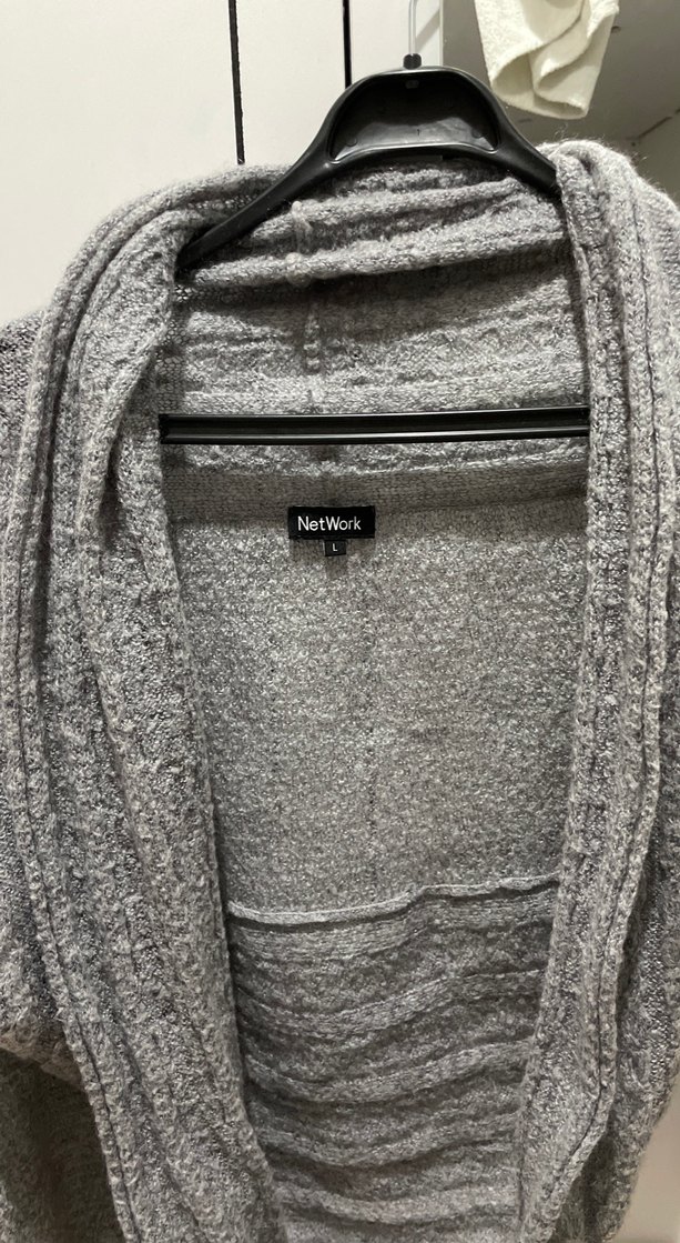 Network Gri Örgü Kadın Hırka - Görsel 2