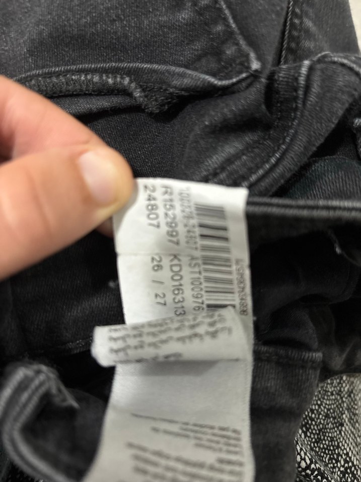 Bel Detaylı Siyah Kadın Denim Pantolon - Görsel 4