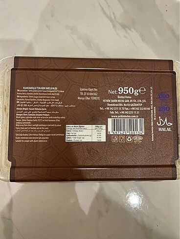  Beden Renk Kakaolu tahşn helvası