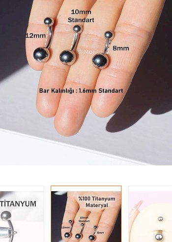 Accessorize %100 Titanyum göbek Piercing