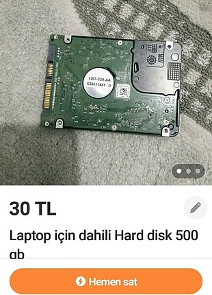 Laptop için dahili Hard disk 