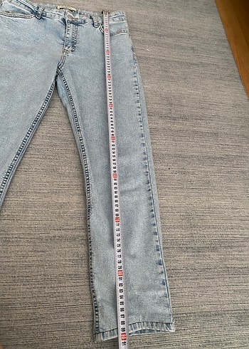 28 Beden mavi Renk Gri Midi Boy Kadın Jean Pantolon 28 beden