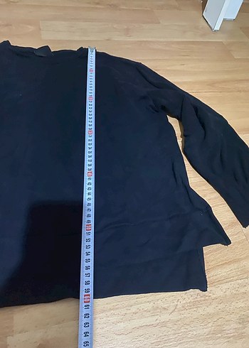 Siyah Kadın Keten Uzun Kollu Kazak - Görsel 2