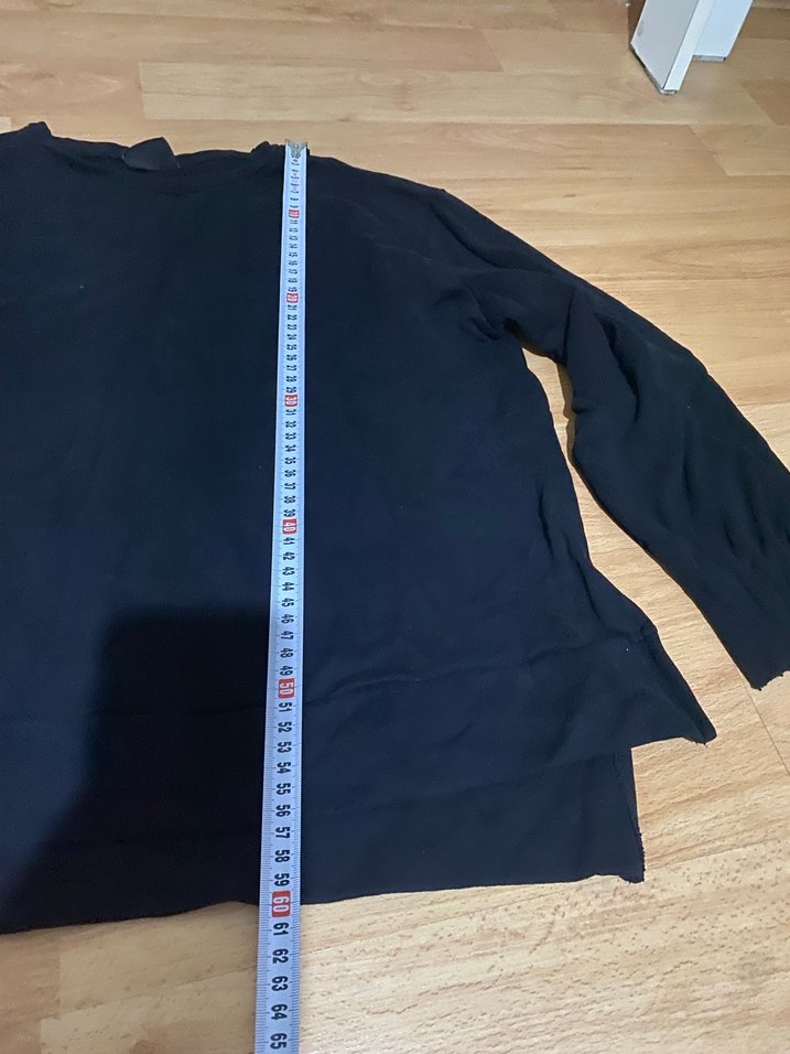 Siyah Kadın Keten Uzun Kollu Kazak - Görsel 2