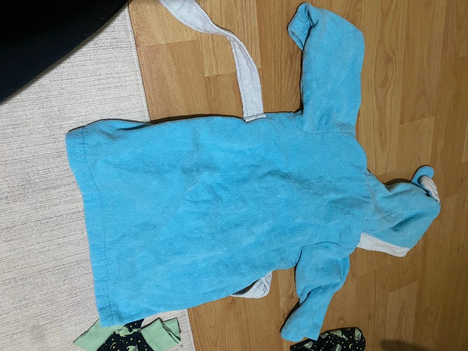 Kapüşonlu Mavi Erkek Çocuk Bornozu 2,5 -3 Yaş - Görsel 4