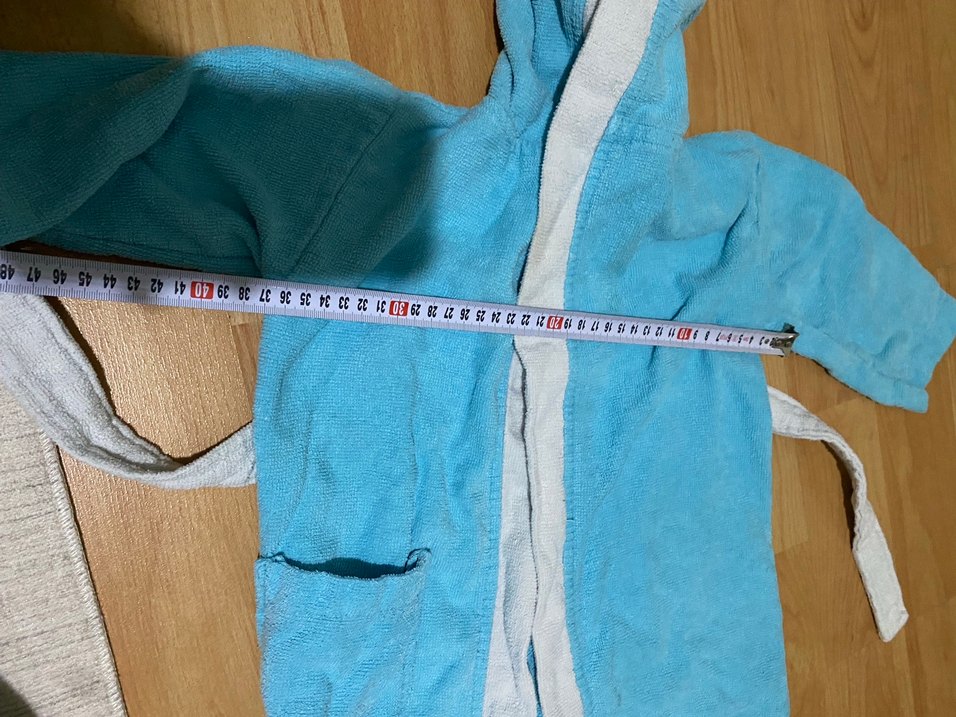 Kapüşonlu Mavi Erkek Çocuk Bornozu 2,5 -3 Yaş - Görsel 3