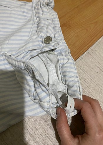 Kız Çocuk Gri Çizgili Denim Pantolon 9 yaş - Görsel 6