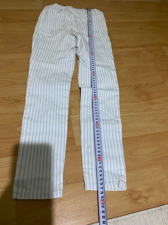 Kız Çocuk Gri Çizgili Denim Pantolon 9 yaş - Görsel 5