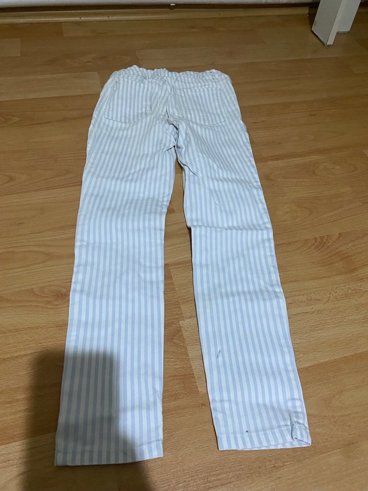 Kız Çocuk Gri Çizgili Denim Pantolon 9 yaş - Görsel 3