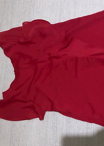 Kırmızı Saten Görünümlü bluz - Görsel 2