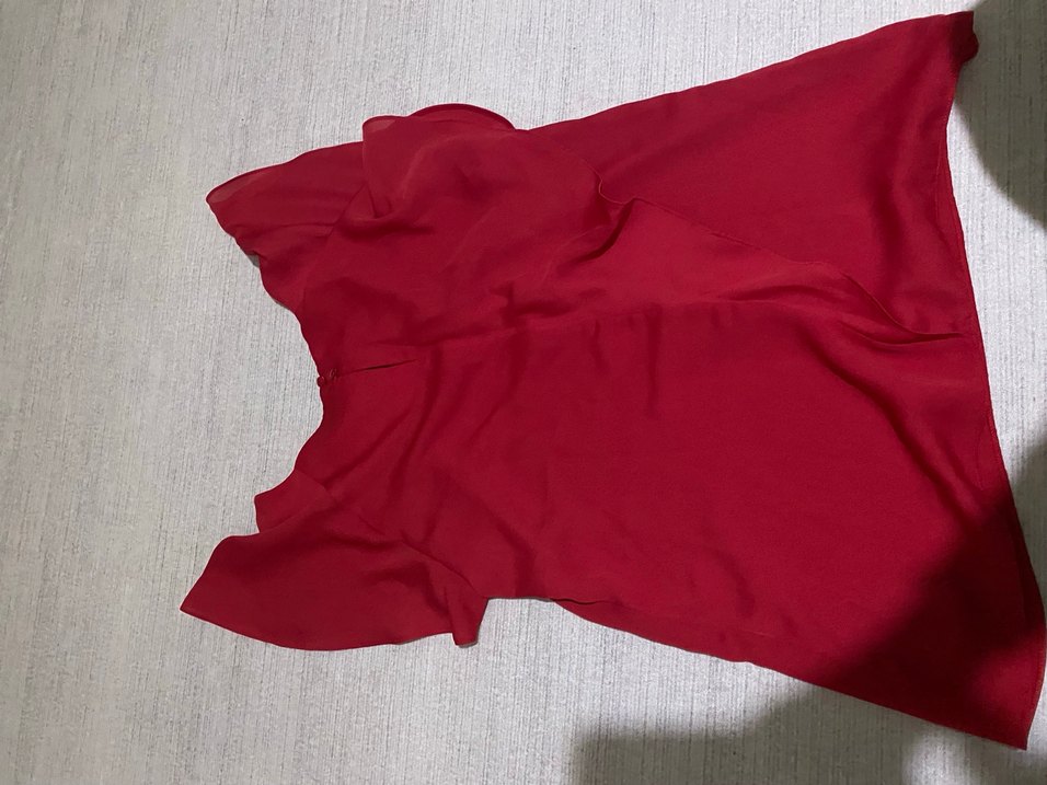 Kırmızı Saten Görünümlü bluz - Görsel 2