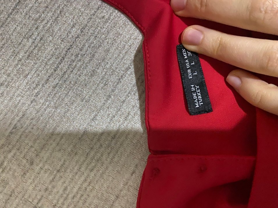 Kırmızı Saten Görünümlü bluz - Görsel 3