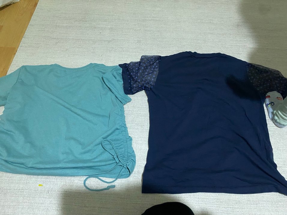 Koyu Mavi Kısa Kollu Pamuklu Kadın Tişört - Görsel 4