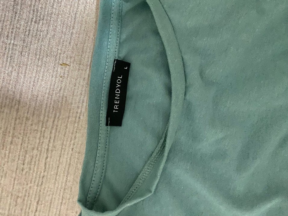 Koyu Mavi Kısa Kollu Pamuklu Kadın Tişört - Görsel 3