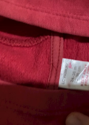 Kız Çocuk Kırmızı Kapüşonlu Fermuarlı Sweatshirt - Görsel 2