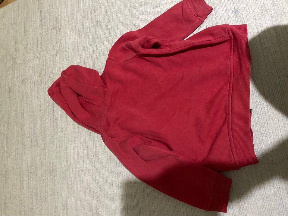 Kız Çocuk Kırmızı Kapüşonlu Fermuarlı Sweatshirt - Görsel 3