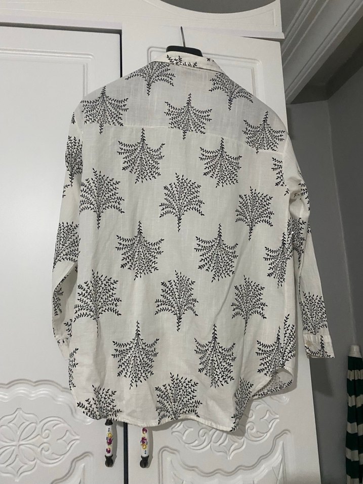 Bohem Desenli Uzun Kollu Kadın Gömlek - Görsel 2