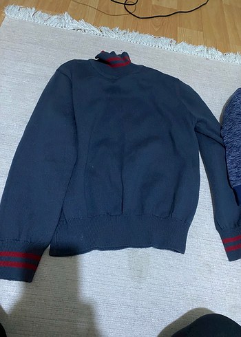 Erkek Çocuk Lacivert Örme İnce Sweatshirt - Görsel 3