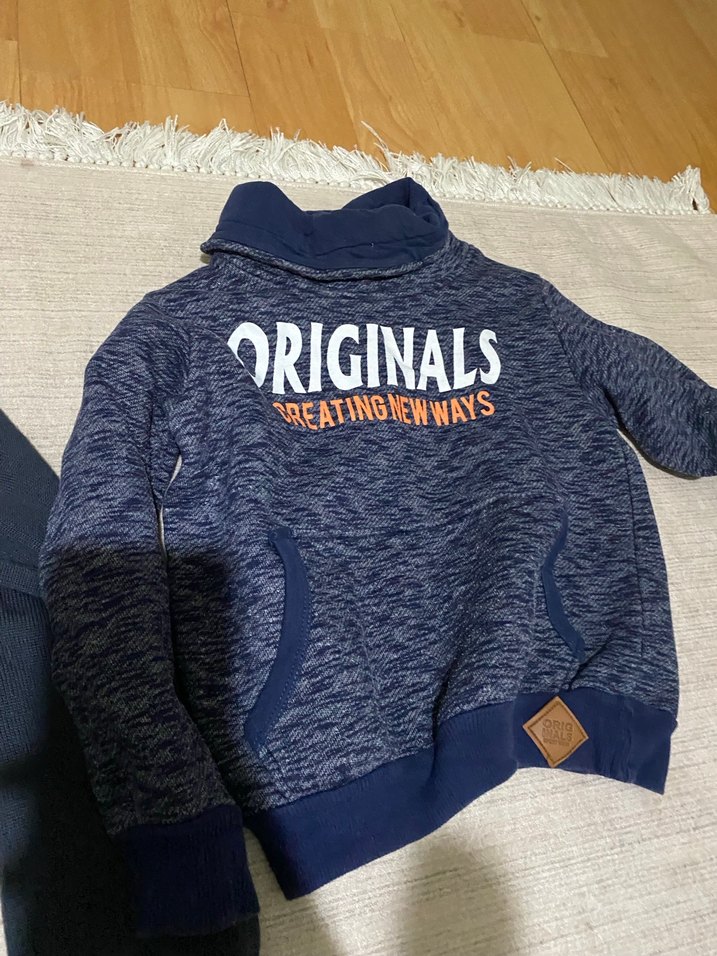 Erkek Çocuk Lacivert Örme İnce Sweatshirt - Görsel 2