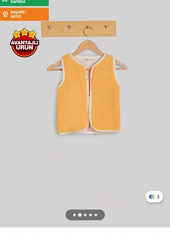 Çocuk Camel Leopar Desenli Polar Yelek - Görsel 2