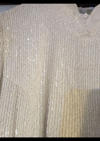 Uzun Beyaz Vintage Bohem V Yaka Elbise - Görsel 2