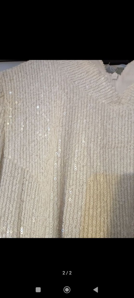 Uzun Beyaz Vintage Bohem V Yaka Elbise - Görsel 2