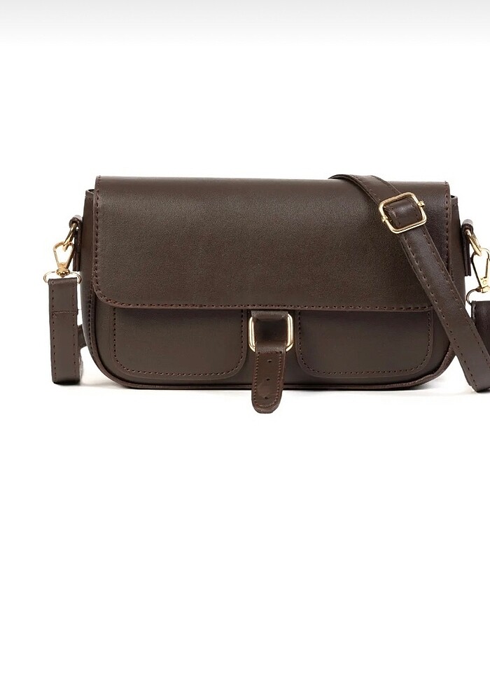 Kahverengi omuz çantası - Görsel 3