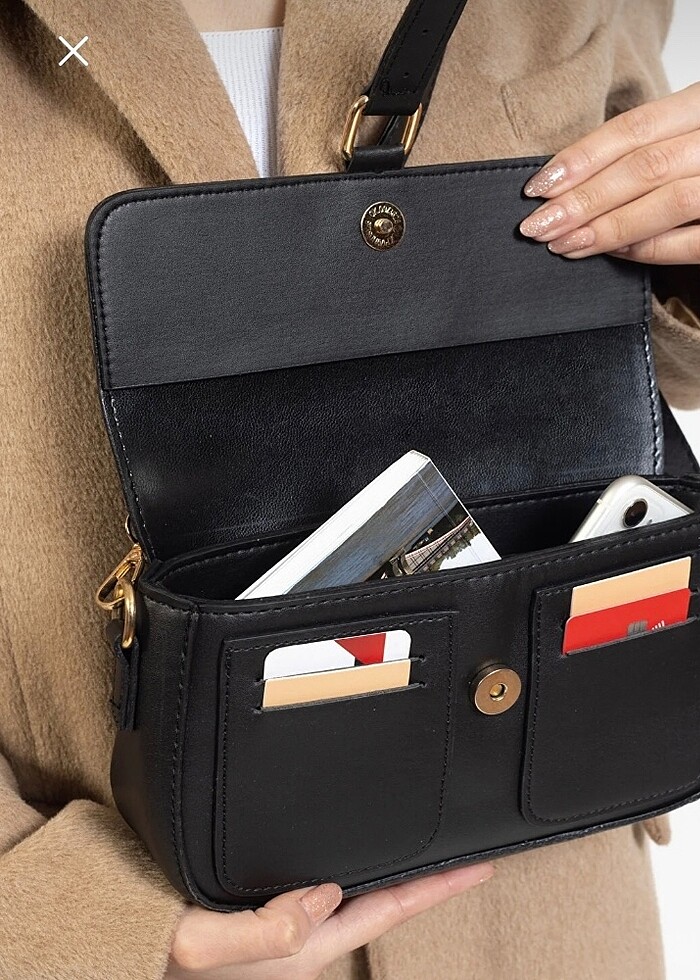 Siyah omuz çantası - Görsel 2