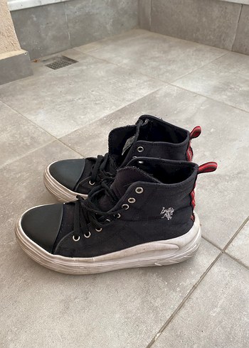 Us polo Siyah Yüksek Tabanlı Kadın Spor Ayakkabı - Görsel 2