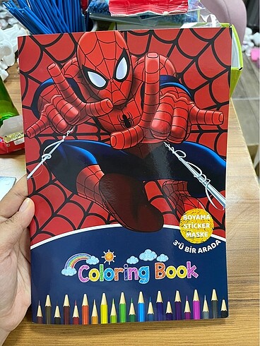  Beden Renk Spiderman Boyama Kitabı Seti