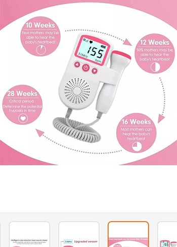 Gebelik için Ultrasonik Bebek Kalp Atış Monitörü - Görsel 5