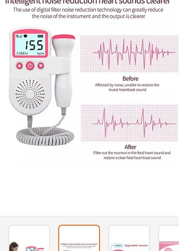 Gebelik için Ultrasonik Bebek Kalp Atış Monitörü - Görsel 2