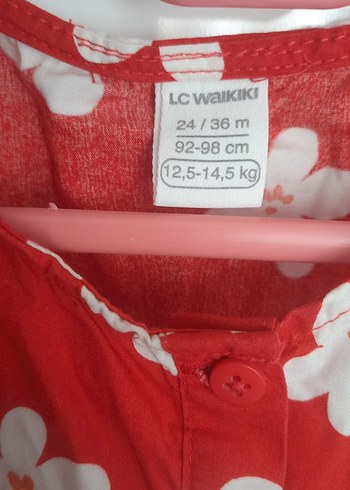 24-36 Ay Beden Kolsuz Çiçekli Kız Çocuk Elbisesi
