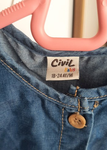 24-36 Ay Beden Kız Çocuk Mavi Kot Elbise